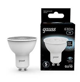 Лампа Gauss MR16 7W 630lm 4100K GU10 LED 1/10/100