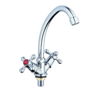 DMX4-A605, Двурукий смеситель для кухни на гайке эконом