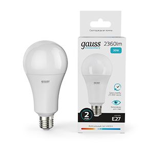 Лампа Gauss Elementary A67 30W 2360lm 4100K E27 LED 1/10/50