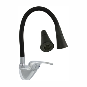 Смеситель для кухни "ЦС" силумин, d=35, силиконовый, под гайку ЭКО