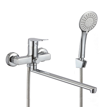 Смеситель для ванны с длинным изливом, глянцевый хром, Demi, Milardo