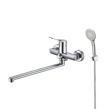 Смеситель для ванны с длинным изливом, глянцевый хром, Enjoy, Milardo