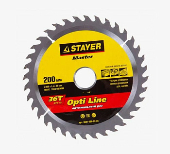 STAYER Optima, 200 x 32/30мм 36Т, диск пильный по дереву, оптимальный рез