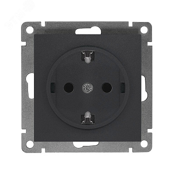 Розетка с/з графит Афина