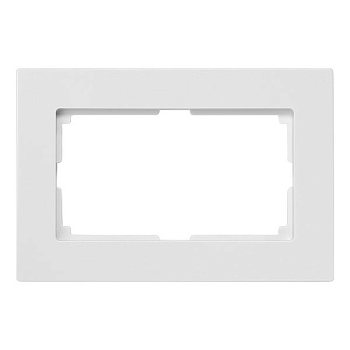 Рамка для двойной розетки белая "Нептун"
