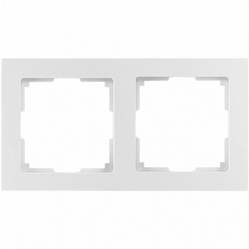 Рамка 2-местная пластик белая "Нептун"