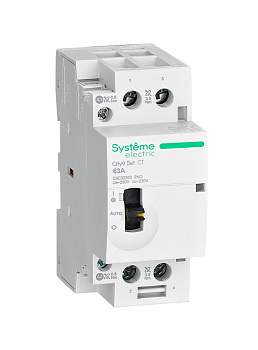 Systeme Electric City9 SET Модульный контактор 2P 2НО 63A, Ручное управление, AC 230В-230В