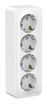 System Electric Розетка 4-м Blanca 16А с заземл. с защ. шторокой с изолир. пл.белая