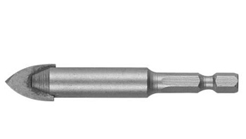 Сверло по кафелю,керамике,стеклу, с двумя режущими лезвиями, шестигранный хвостовик, 12мм. ЗУБР.