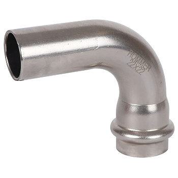 ROMMER Угольник однораструбный 90° ВПр-НПр, 28, из нержавеющей стали прессовой