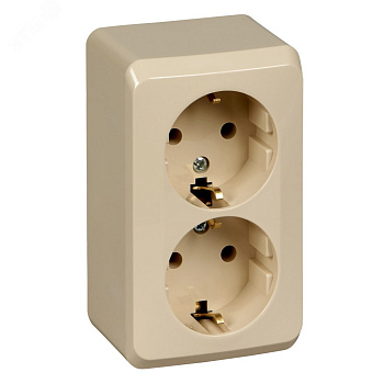 Systeme Electric Этюд наруж Крем Розетка 2-ая с/з без шторок