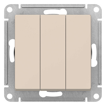 Systeme Electric AtlasDesign Беж Выключатель 3-клавишный сх.1+1+1, 10АХ, механизм