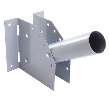 Кронштейн настенный с переменным углом наклона диаметр трубы 48мм серый для уличного светильника 