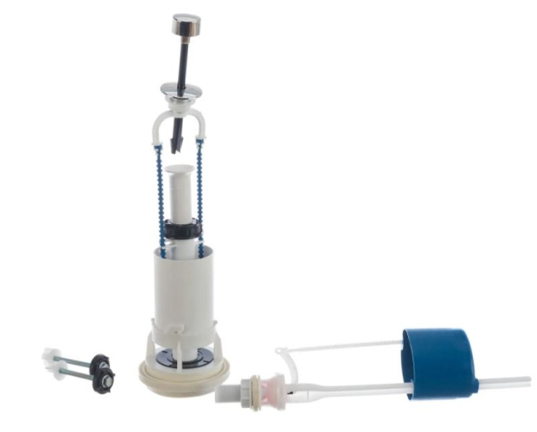 Арматура для бачка в сборе  (нижний подвод, шток-хром) А 110.57.14.3