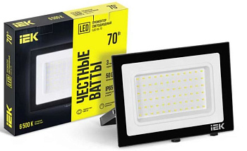 Прожектор светодиодный СДО 06-70 6500К IP65 черн. IEK