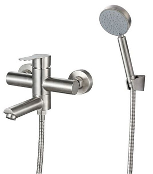 Смеситель для ванны с кор.изливом ( нерж.сталь)  РМС