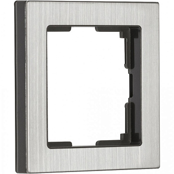 Рамка 1-местная пластик серый никель "Нептун" квадрат
