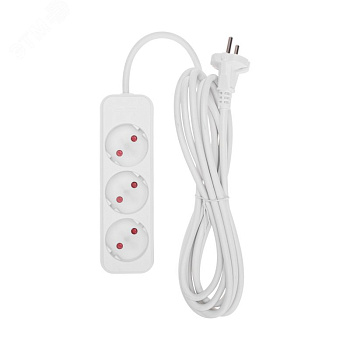 Удлинитель STANDARD 3 гнезда, 3 м, 2х1,0 мм2, б/з, белый