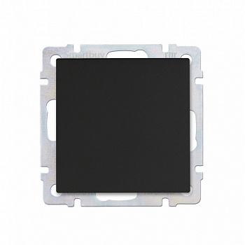 Выключатель проходной 1-клавишный 10А черный "Нептун"