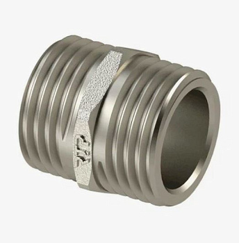 Ниппель, латунь, наружная резьба 1", никель, РТП