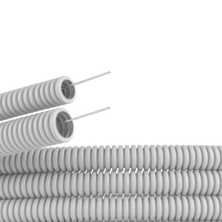 Труба гофрированная ПВХ d32мм с протяж. сер. (уп.25м) DKC