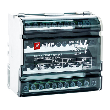 EKF PROxima Шина нулевая в корпусе (4х15)