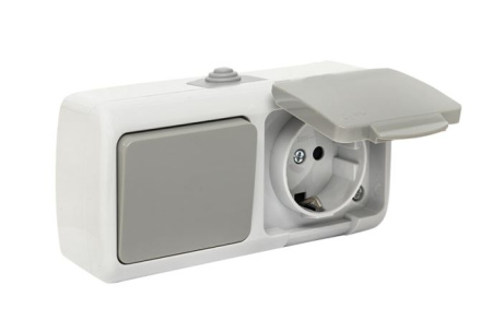 1-мест. розетка с крышкой и выключ.мурманск