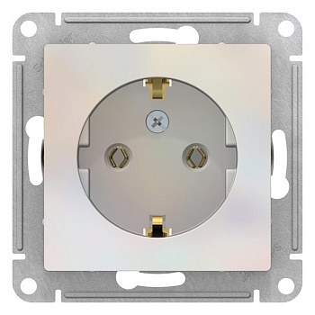 Механизм розетки 1-м СП Atlas Design с заземл 16А жемчуг