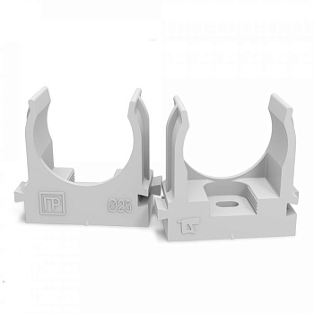 Промрукав Крепеж-клипса для труб для монтажного пистолета серая в п/э д20 (100шт/900шт уп/кор)