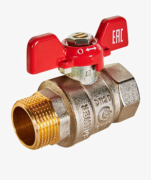 ROMMER Кран шаровой 3/4  ВН/НР, ручка бабочка