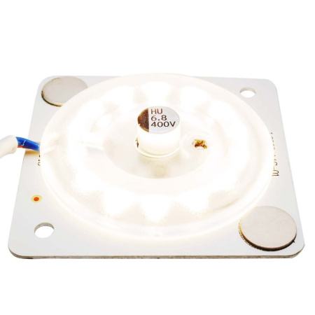 02-13 Плата светодиодная, 220В, 12Вт,smd 2835, IP20, 80Лм Вт, 4000К, 63 63мм, прямоугольная с линзой