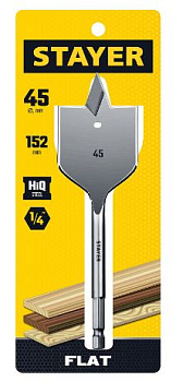 STAYER FLAT 45x152мм, сверло по дереву перовое