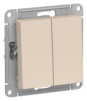 Systeme Electric AtlasDesign Беж Переключатель 2-клавишный сх.6, 10АХ, механизм