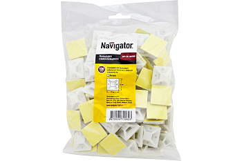 Площадка самоклеящаяся Navigator 20х20 белая под хомуты (100шт)