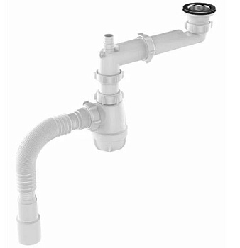 Z-PRO 3006, Сифон для умывальника 1 1/4х40 со смещением с метал.решетк. с гт