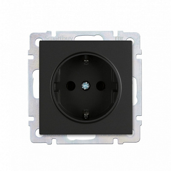 Розетка с заземлением 16А черная "Нептун"