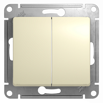 Systeme Electric Glossa Беж Переключатель 2-клавишный, сх.6, 10АХ