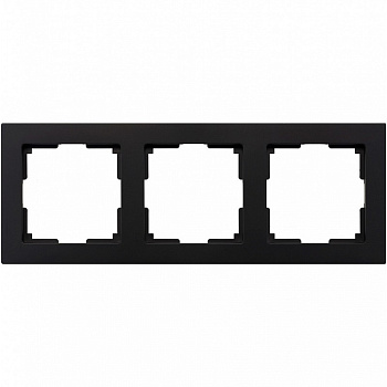 Рамка 3-мстная пластик черная "Нептун"