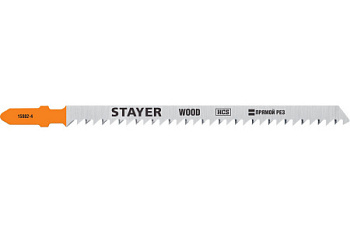 Полотна STAYER, T301CD, для эл/лобзика, HCS, по дереву, T-хвост., шаг 3мм, 90мм, 2 шт