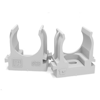 Крепеж-клипса для труб Полистирол д20 (100шт/1500шт уп/кор) Промрукав