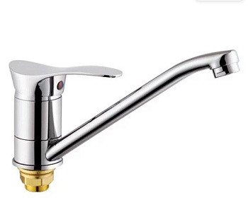 Смеситель для кухни "POTATO" (силумин, под гайку, хром*)