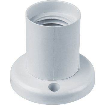 Патрон пластиковый потолочный Е27 белый прямой