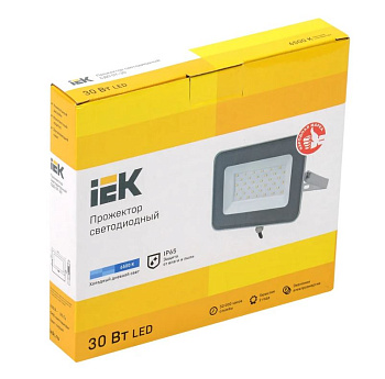 Прожектор светодиодный СДО 07-30 30Вт 6500К IP65 сер. IEK