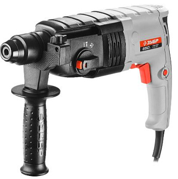 Перфоратор SDS-plus, ЗУБР П-22-650, реверс, горизонтальный, 2.3 Дж, 0-870 об/мин, 0-4850 уд/мин, 650