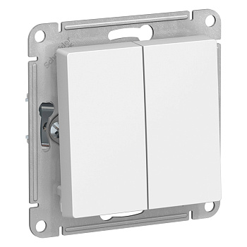 Systeme Electric AtlasDesign Бел Переключатель 2-клавишный сх.6, 10АХ, механизм