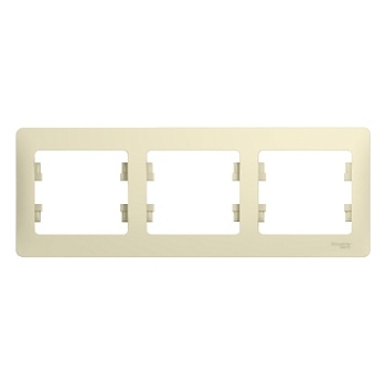 Systeme Electric Glossa Беж Рамка 3-ая, горизонтальная