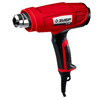 Фен технический (строительный), ЗУБР ФТ-1600,насадки 3 шт, 2 режима: 350град/ 350л/мин, 550град 