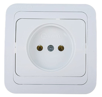 Розетка 1-м СП Mimoza 16А IP20 без заземл. керамика бел./бел. Makel 12002