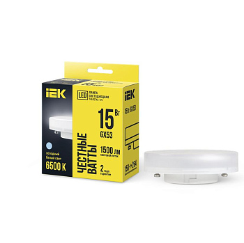 Лампа светодиодная T75 таблетка 15Вт 230В 6500К GX53 IEK