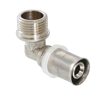 Пресс угольник м/пл "Valtec" 20х1/2" нар./рез.